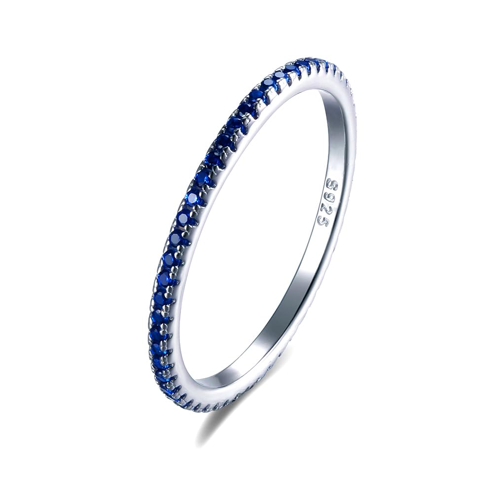 LES FOLIES DI PAOLA GRIECO Anello Veretta Girodito Blu Zaffiro in argento 925 rodiato - Rainbow Collection