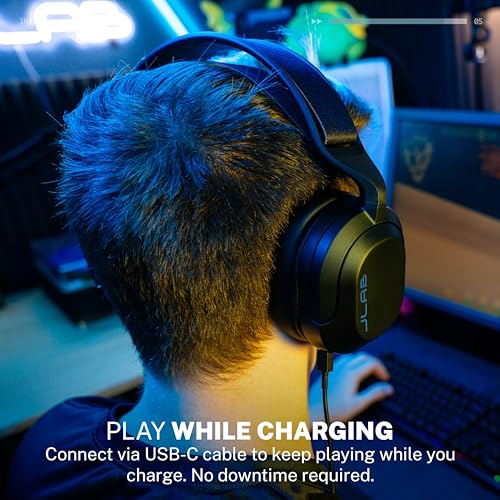 Image of JLab Nightfall Wireless Gaming Headset, Bluetooth 5.3, Black