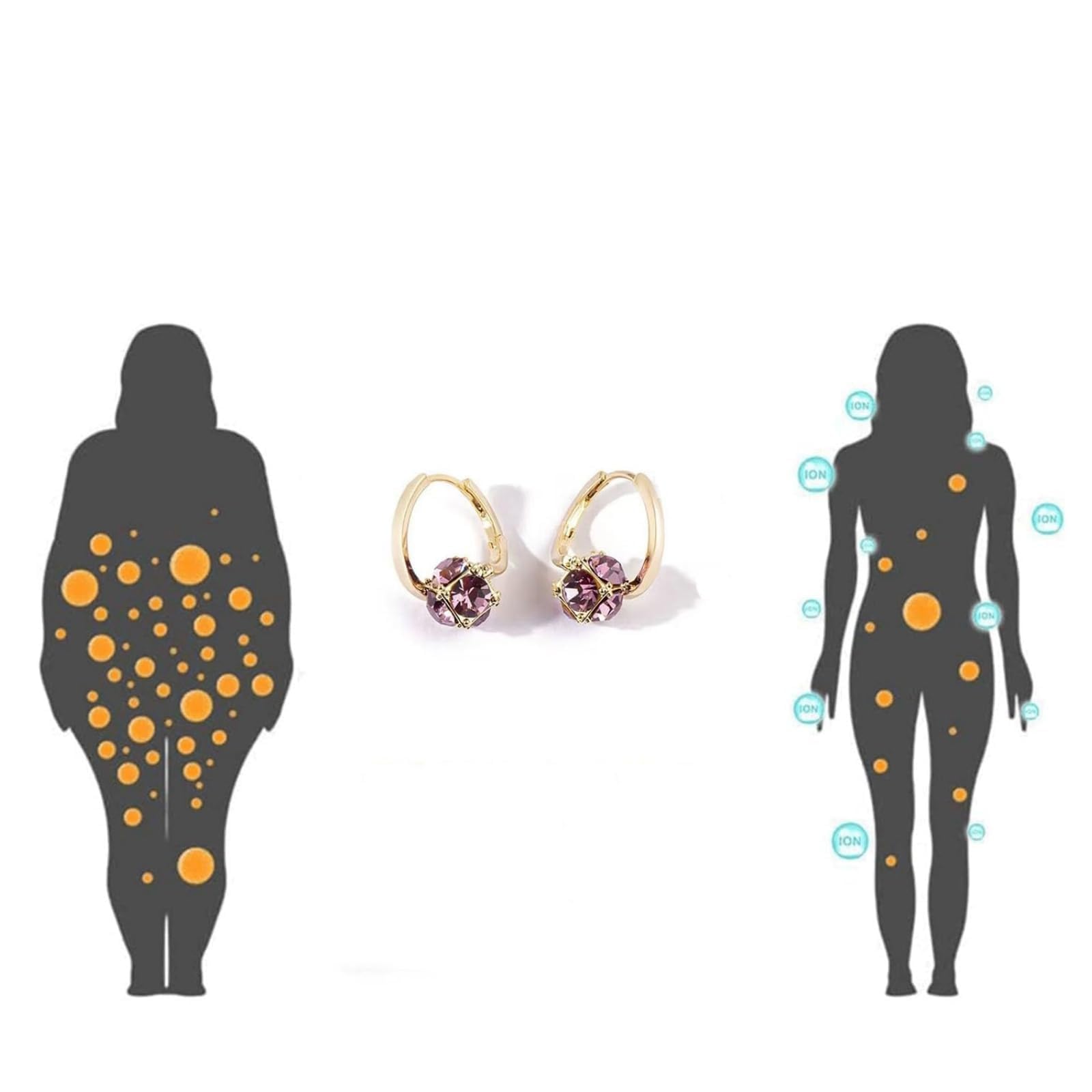Pendientes de Germanio con Magnetoterapia para Mujer – Pendientes de Drenaje para la Pérdida de Peso, de Uso Diario