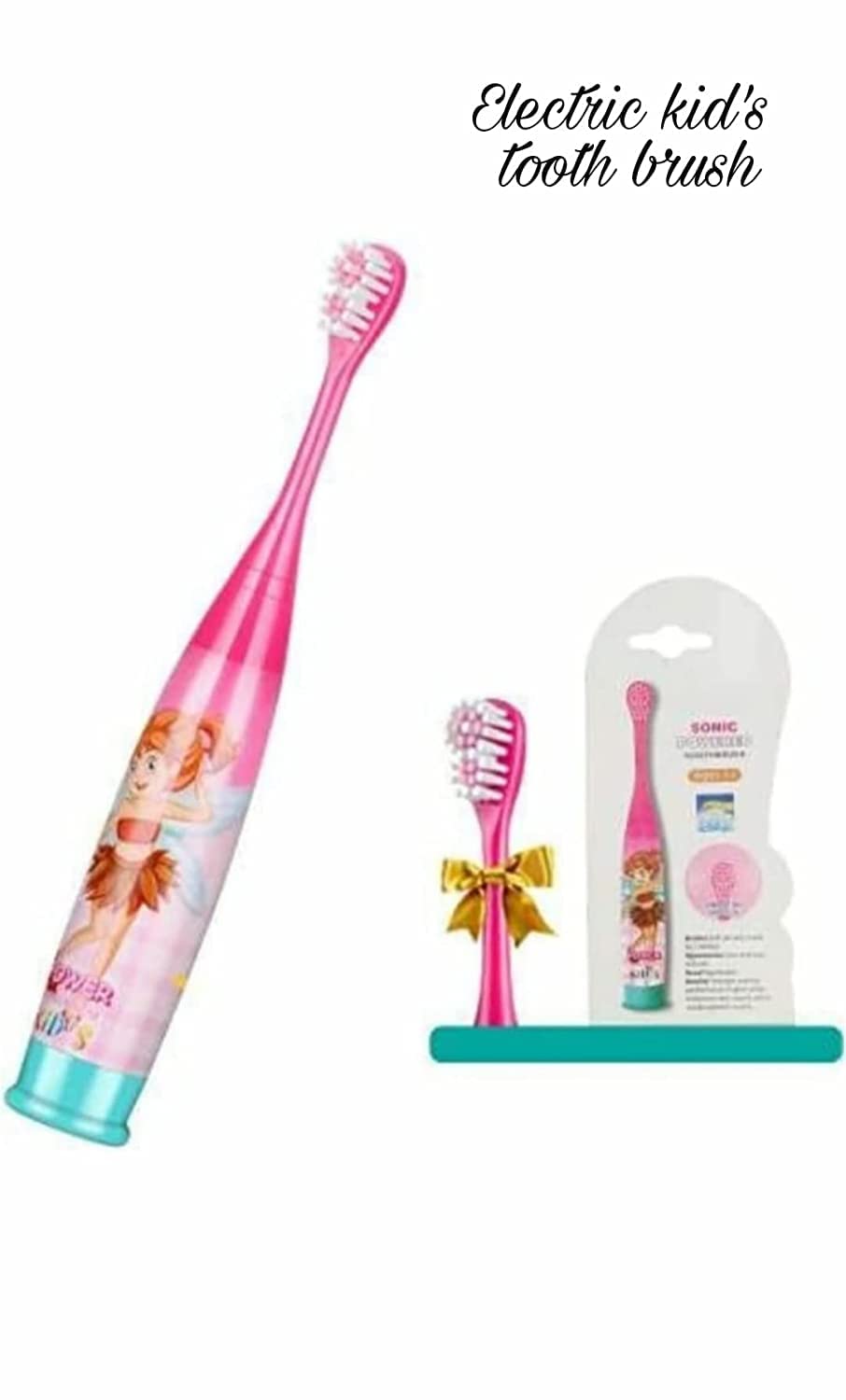 JAPSI Baby Cartoon Printed Extra Soft Electric Battery Powered Toothbrush |Non Toxic|Includes 1 Sensitive Brush Heads Electric Toothbrush : Age 3+ (Girls-Pink), 1 Piece - Image 3 thumbnail