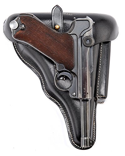 Black Leather German P08 Luger Holster Police Model Marked"A. Fischer Berlin C2 1939" #TOP6