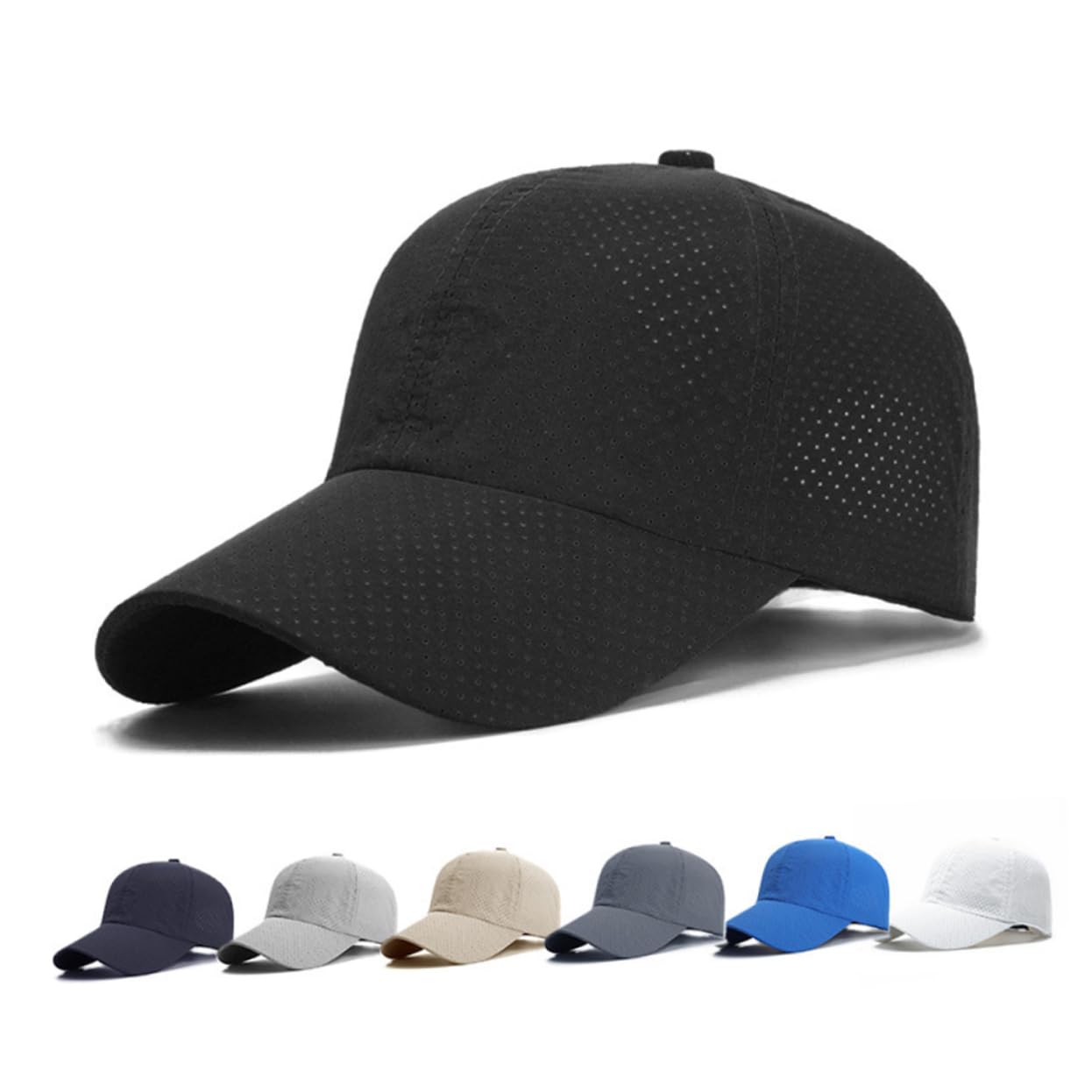 FOMIYES Béisbol para Protección Solar Sombrero Transpirable para Actividades Aire Color Negro