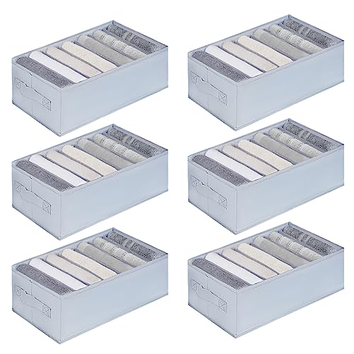 Organizador Armario 6 pcs Organizador Ropa de Tela Cajas Almacenamiento Plegable Para Almacenar Jeans Pantalones, Suéter, …