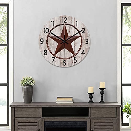 Reloj de pared redondo 15 pulgadas estilo western silencioso miniatura 6