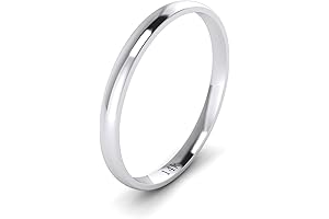 Solid 14k Gold 2mm Court Shape Wedding Ring