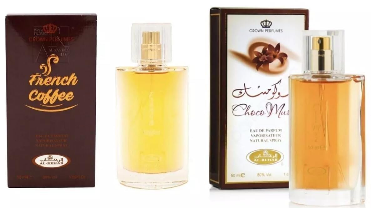 2 Pack of French Coffee Choco Musk Eau de Parfum Long-Lasting Sweet Oriental Perfume for Women and Men