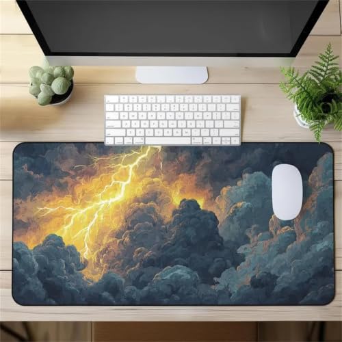 Tapis de souris gaming nuage gris 700x400mm antidérapant