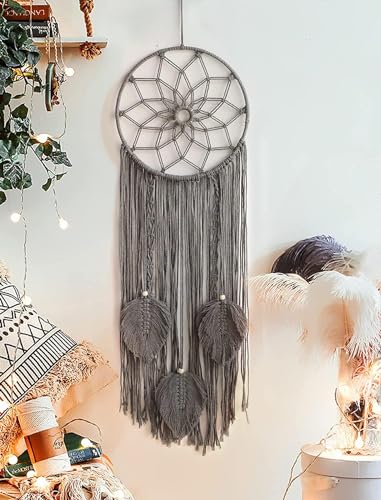 Waterlily House - Cotton Macrame Dream Catcher Type Woven Feather...