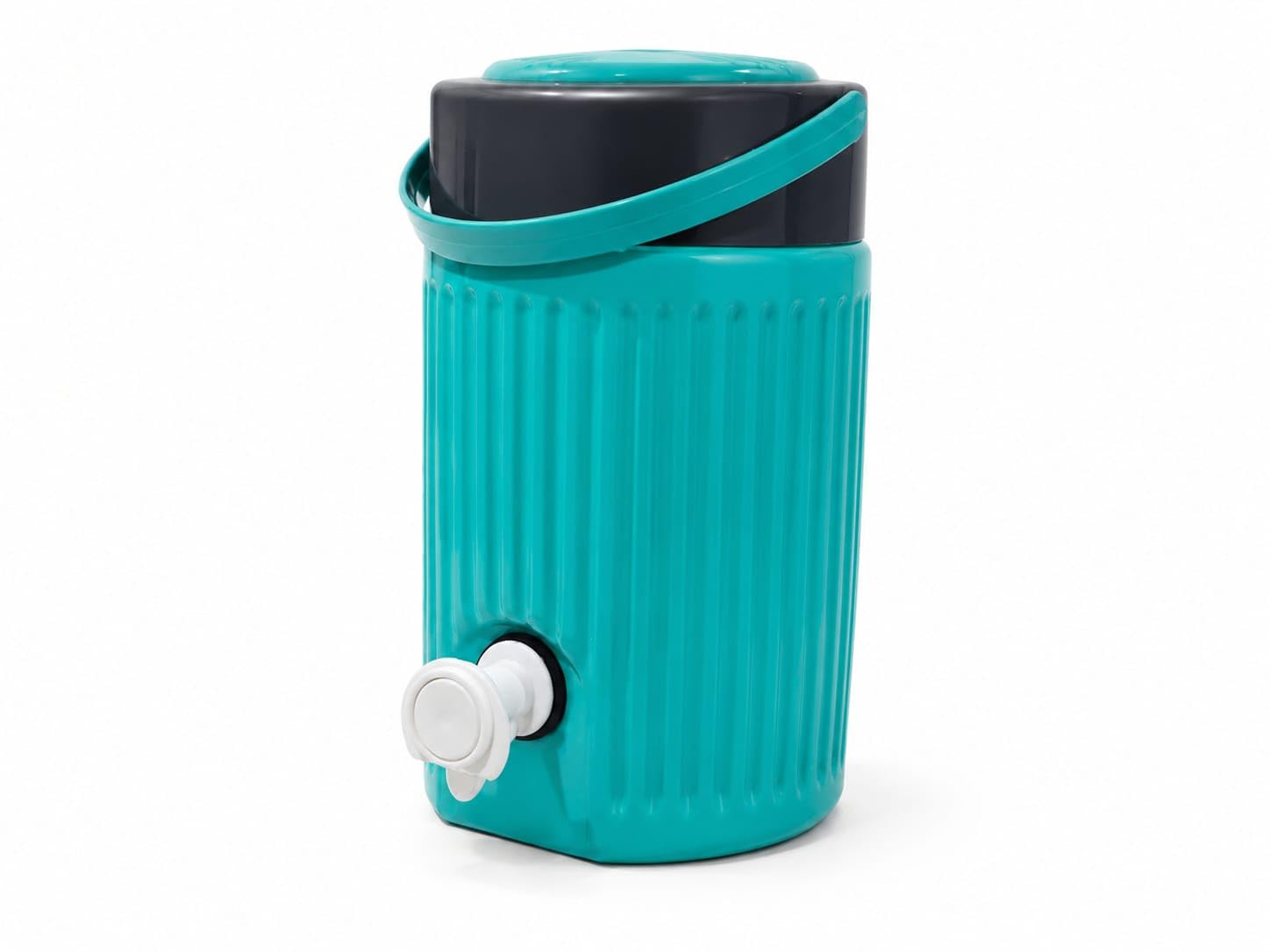 Insulated Water Jug Dispenser with Spigot, Teal | Carry Handle, Easy-Pour Spigot, Ribbed Body, Outdoor Use, Leak-Proof Lid-image-5