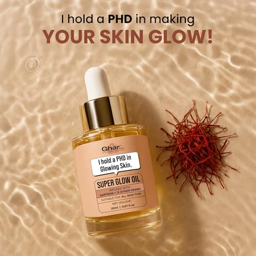 Image of Ghar Soaps Super Glow Oil with Saffron & 12+ Ayurvedic Herbs | Slow-Infused in Argan, Almond & Olive Oils | Brightening Face Oil for Natural Glow, Even Skin Tone & Radiant Skin