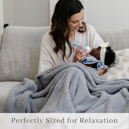 Image of SARANONI Bamboni Luxury Throw Blanket | Super Soft Plush Home Decorative Comfy Blankets for Sofa, Couch or Bed | Gray, Large - 50 inch x 60 inch