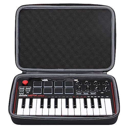 XANAD Hard Protective Case for Akai Professional MPK Mini MKII & MK3 & MPK Mini Play | 25-Key Ultra-Portable USB MIDI Drum Pad & Keyboard Controller