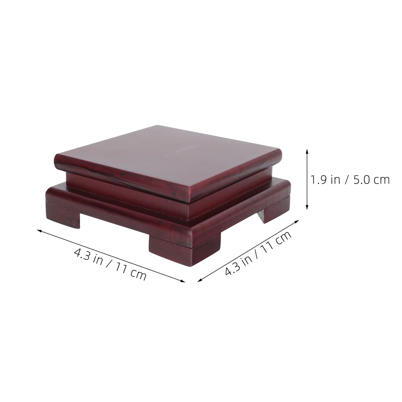 Socle de Présentation Carré Rouge en Bois, Lot de 2 Pièces