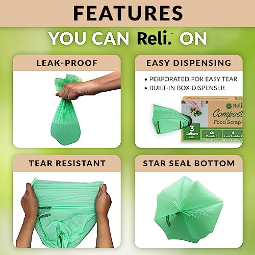 Image of Reli. Compost Bags 3 Gallon (150 Count) | ASTM D6400 Certified