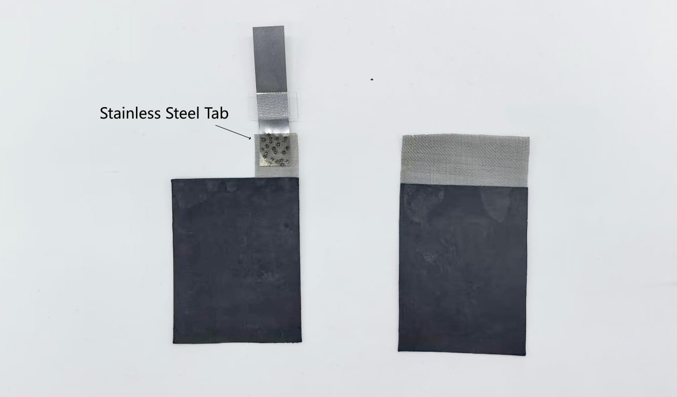 Hoja de electrodo de bolsa de cátodo de zinc y yodo for accesorios acuosos de iones de zinc con pestaña SUS opcional(150mAh-6.5x8cm)