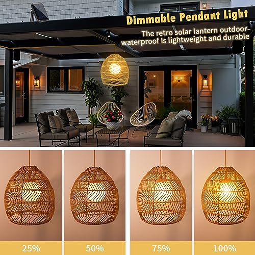 Lustre solaire extérieur suspendu télécommandable variable
