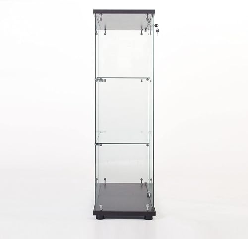 Miniatura 6 de Vitrina de cristal de 4 estantes, estantería de cristal con puerta, vitrina de juguetes para trofeos, para sala de estar, cocina, dormitorio, sala