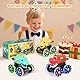MOONTOY 3 Stück Dino Monstertruck Spielzeug, Leuchtendes AutoSpielzeug ab 1 Jahr, Press-and-Go-Auto für Kleinkinder, Geschenk für Jungen und Mädchen zu Weihnachten und zum Geburtstag