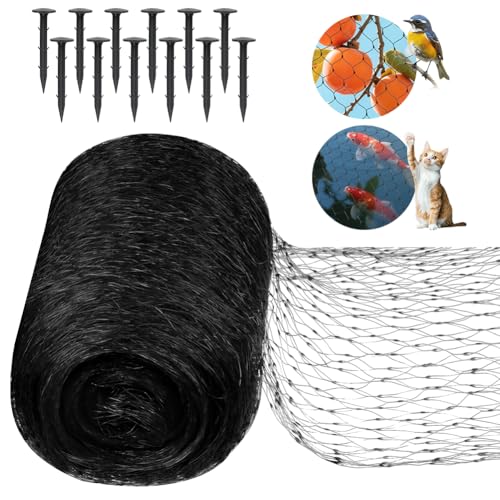 vsshe Rete di Protezione dagli Uccelli, 4 X 12m Reti da Giardino Anti-Uccello, Rete anti uccelli, Retes di Protezione Antis Uccelli per Piante con Chiodi di terra e Fascette,per Piante stagni Verdura