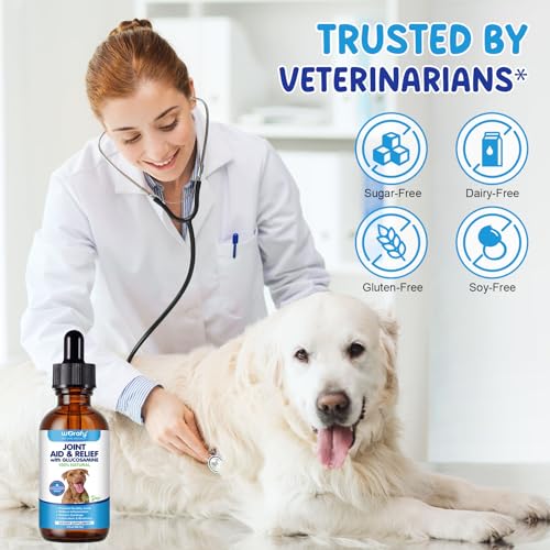 Gelenk- & Knochenschutz für Hunde, 100 % Natürliche, Unterstützt Beweglichkeit und Flexibilität, Ergänzungsmittel für Hüften und Gelenke für Hunde, Mit Speckgeschmack, 60ml