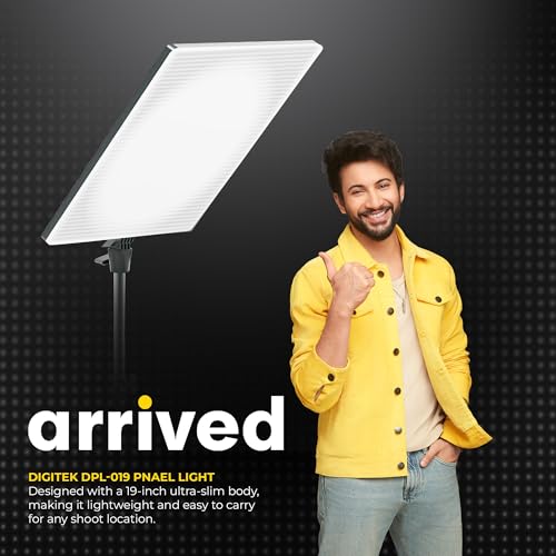 Image of Digitek (DPL 019) Ultra Slim Bi-Color 80W LED Panel Light, 2700K-6500K, 480 LEDs, 180 Rotation, Dimmable, Remote Control, ABS Body for Studio & Content Creation