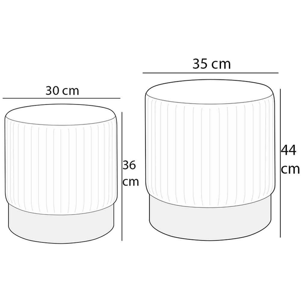 Shally Dogan Set 2 Pouf Contenitori in Velluto, Design Moderno con Fascia in Metallo, Poggiapiedi Rotondo Capiente, Sgabello Tondo con Coperchio Rimovibile e Seduta Imbottita Alta Densità (Blu)