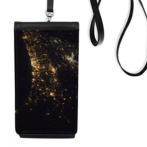 Bourse en cuir suspendu pour smartphone avec illustration nébuleuse d'or mystère