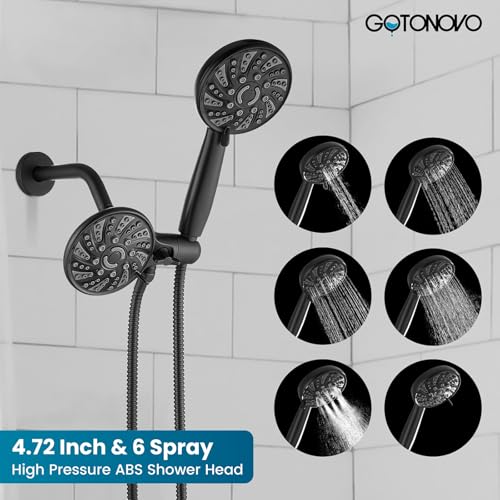Pommeau de douche double ABS haute pression gotonovo valve - 4