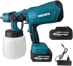 Pistola Elétrica Para Pintura Com Compressor, Com Bateria e Regulagem de Spray, Com 2 Baterias