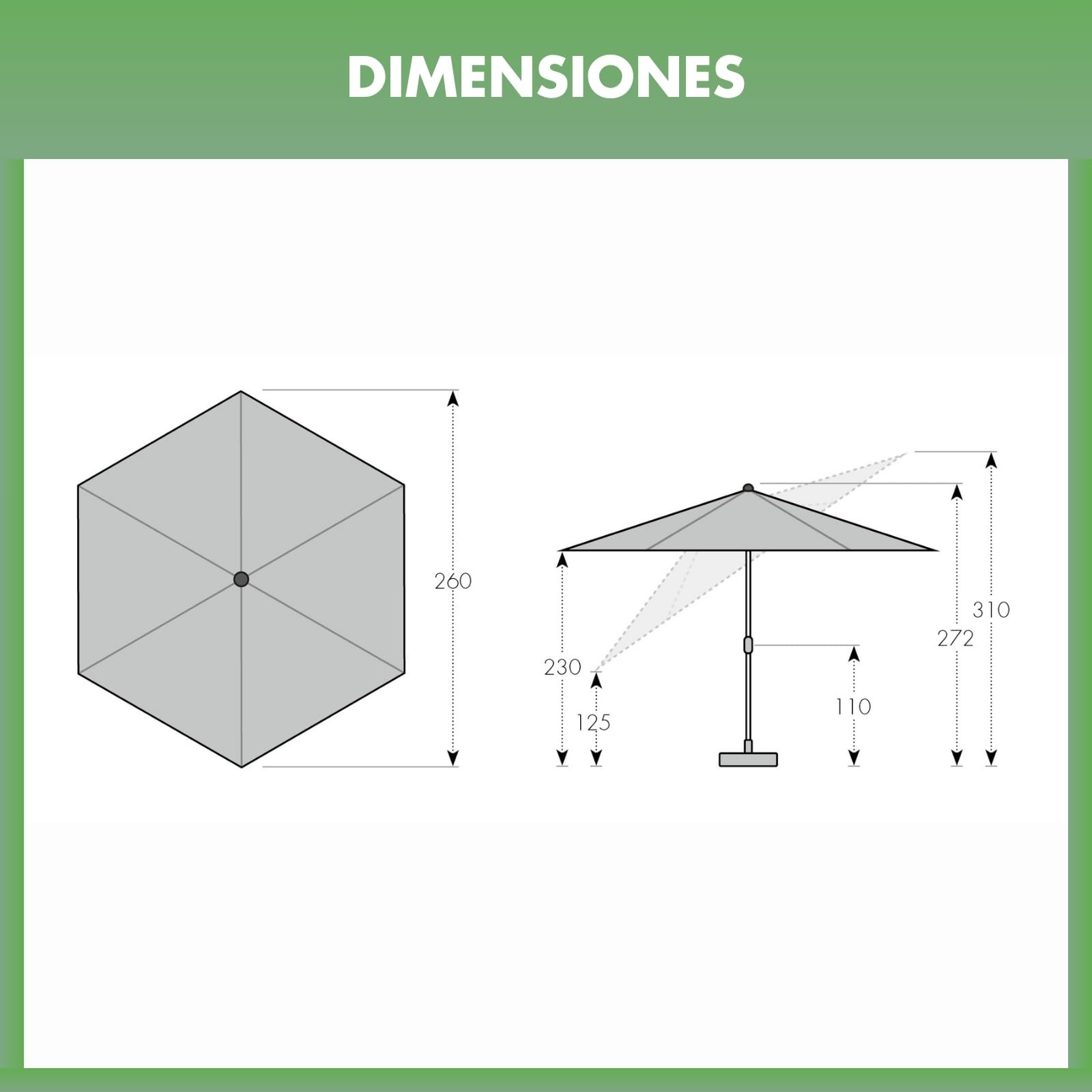 Doppler AluPro Push Up 200x250 cm sombrilla I Parasol para balcón y terraza I Fácil de abrir y cerrar gracias al mecanismo Push I Protección UV 80