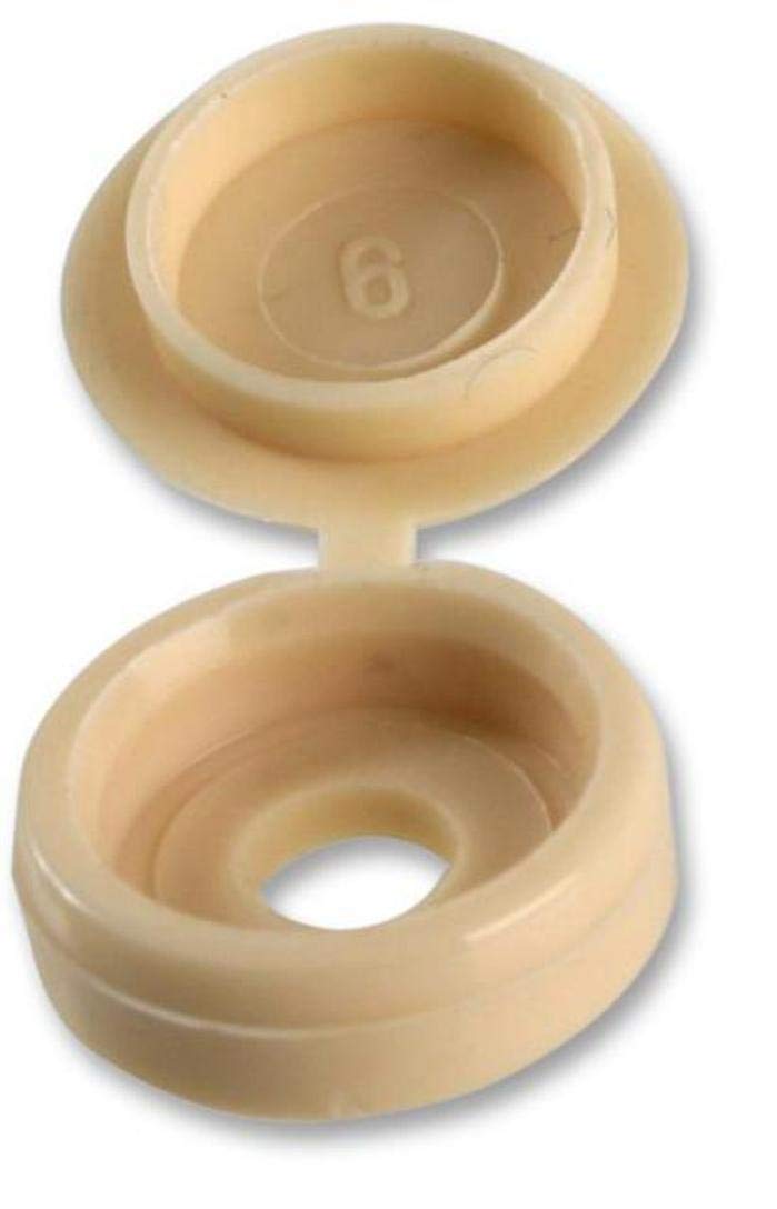 (Beige) Hinged Screw Cap 6G - 8G - Pack Of 100 Caps 5060643730424
