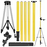 12FT/3.7M Laser Level Pole,Telescoping Laser Level Tripod with 1/4-Inch by 20-Inch Laser Mount,Laser Pole with Adjustable Telescopin for Rotary and Line Lasers
