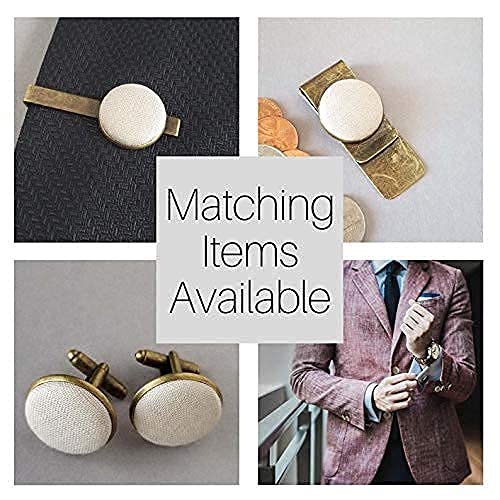 Mancuernillas clásicas de tela lino para hombre miniatura 7