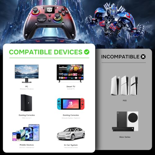 Transformers Wireless PC Gaming Controller with Interactive Screen, Red - image 2
