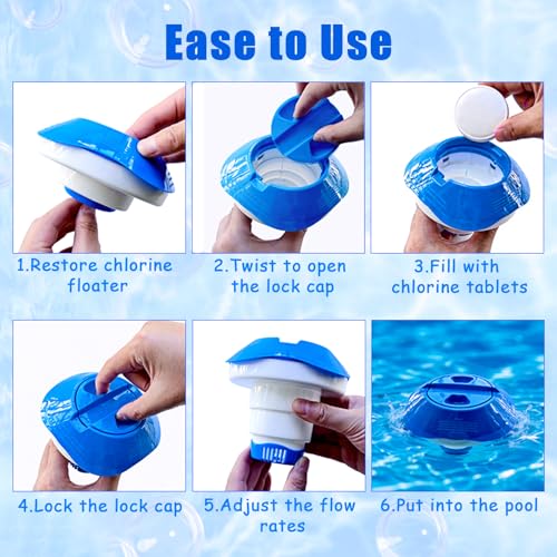 Miniatura 3 de Lysjoy Dosificador Cloro Piscina Flotante, Flotador Cloro Para Piscina, Dispensador De Cloros Flotante, Dispensador Quimico, Accesorios Para Piscinas, Jacuzzis, Parques Acuáticos Y Spas 5 Pulgadas