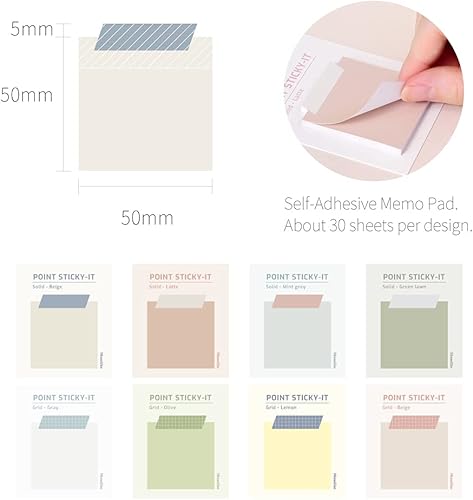 Miniatura 2 de Monolike Point Sticky-it - Juego de 8 blocs de notas autoadhesivos, 30 hojas Punto,Oso de burbujas,Punto Ver.2,Forma Inforgráfica,Silueta