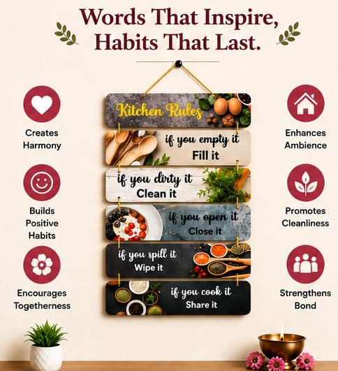 Image of Motivational Quote Wall Hanging for Home Decor | What You Think You Become, What You Feel You Attract, What You Imagine You Create MDF Wooden Wall Art | Office, Living Room & Meditation Decor (WH-43)