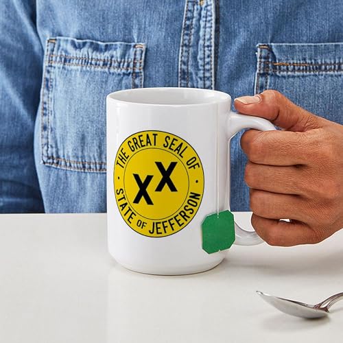 Taza de café grande de cerámica blanca 15 oz miniatura 6