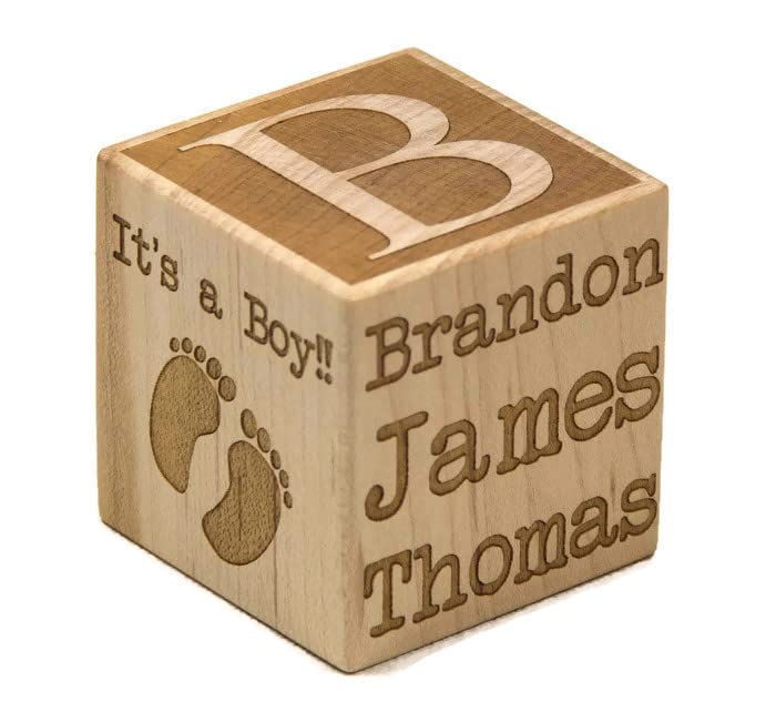 Personalized Wooden Baby Block 3 inch