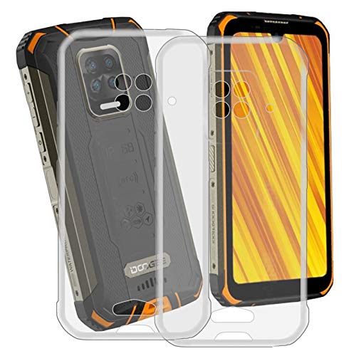 HHUAN Phone Case for Doogee S59 Pro (5.70 inches), 2 Pack Transparent Soft Silicone TPU Shock Absorption Phone Cover, for Doogee S59 Pro Bumper Protective Shell Case - Clear+Clear