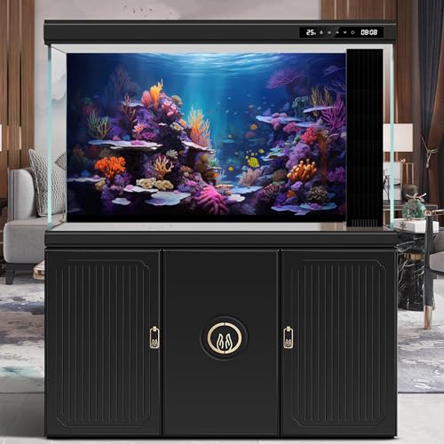 Image of Underwater Aquarium Background Vibrant Coral Reef and Tropical Fish Groups Sunbeams Terrarium Background Decorations Ocean Waters Fish Tank Backdrop Poster Wallpaper Decorations Vinyl 30x18in