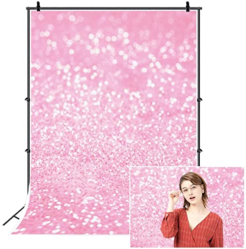 Pink Glitter Bokeh Backdrop,Yeele 8x10ft Fantasy Pink Shiny Spots Sequin Photography Background,Abstract Starry Sky Wedding Birthday Party Decoration