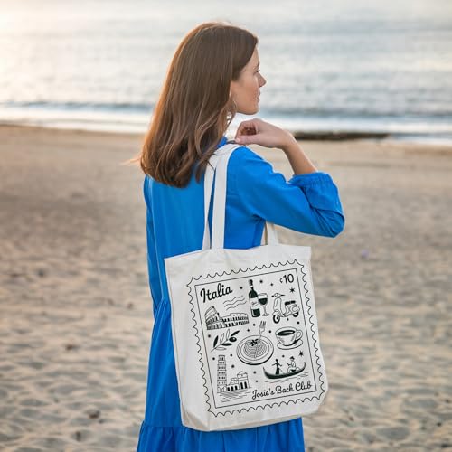 Bolso tote para mujer con estampado de Italia, bolso de lona para compras, viaje, gimnasio, fin de semana o vacaciones, ideal como regalo miniatura 2