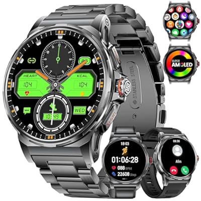 Reloj Inteligente Hombre, 1.43"AMOLED con Llamadas Bluetooth, 3 Correas, IP68, Monitor de Frecuencia Cardíaca/Sueño, 120+ Modos Deportivos, Reloj Deportivo para Compatible con Android e iOS, Negro | Ya disponible en tu tienda friki favorita! En mundofriki.es!