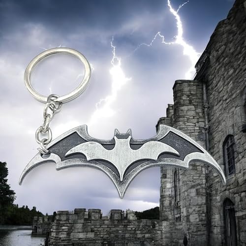 Promotech Superheld Ikonisches Bat Logo Schlüsselanhänger aus Metall für Kinder und Erwachsene