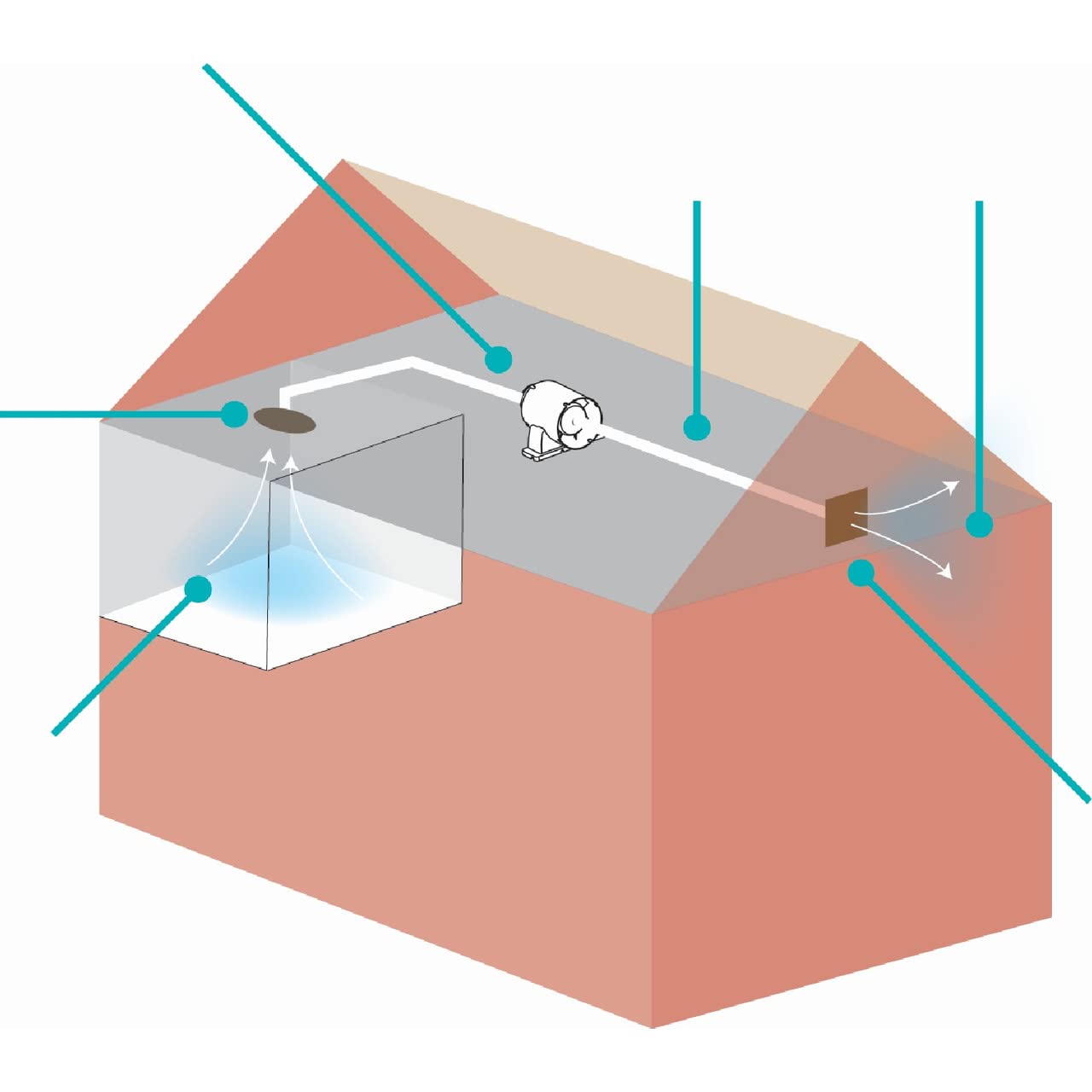 HIB Cyclone Inline Bathroom Extractor Fan - Non Illuminated - Chrome 33400