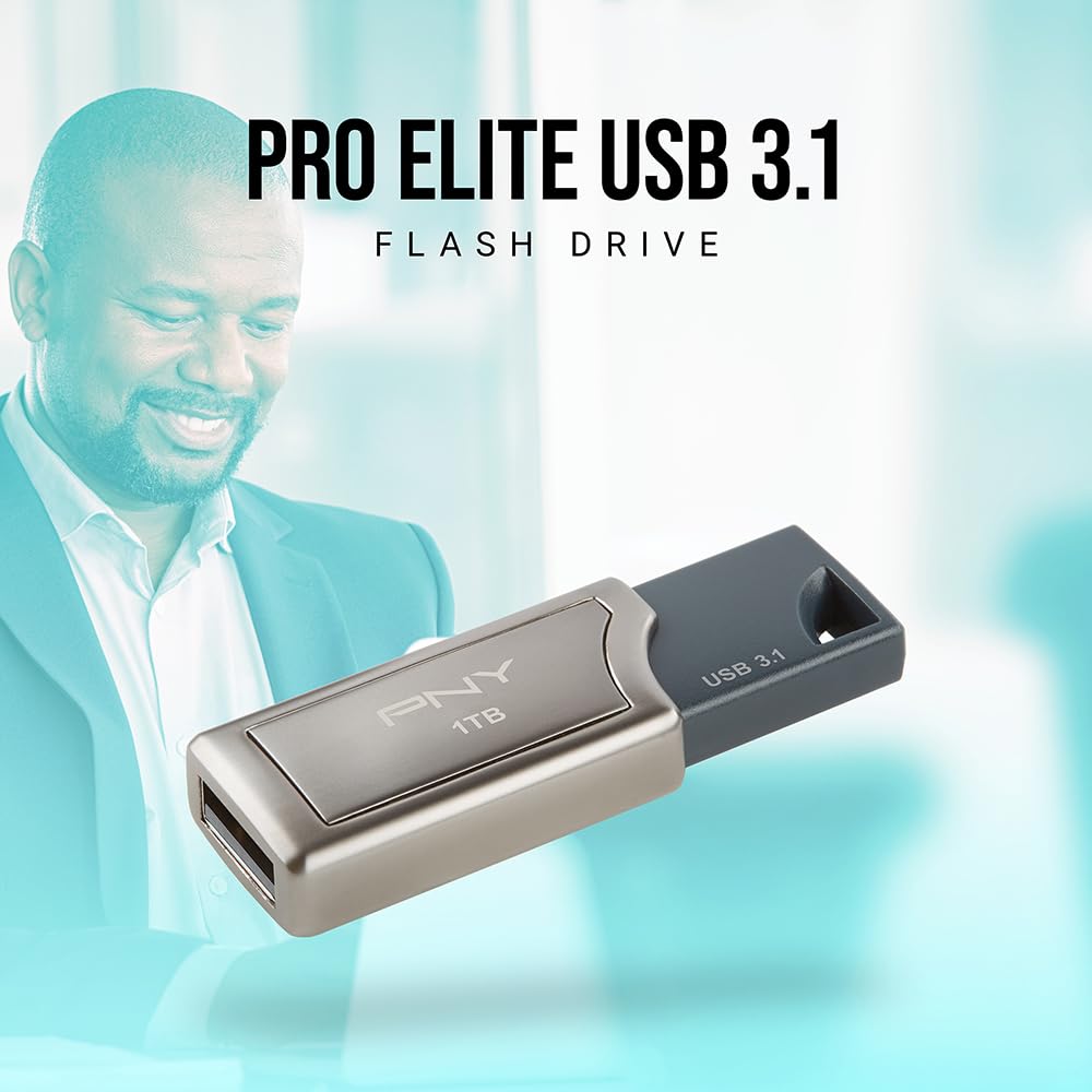 PNY PRO Elite - Chiavetta USB 3.1 da 128 GB, design in metallo di alta qualità, fino a 400 MB/s in lettura e 180 MB/s in scrittura, compatibile con PC e Mac, USB 3.0/2.0, ideale per giocatori