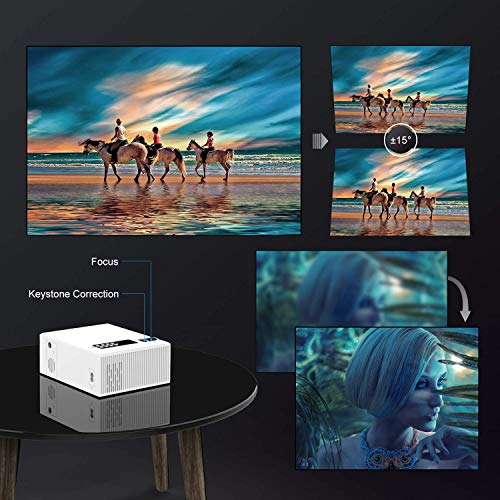 YABER Y61 WiFi Mini Projector 5500 Lux Full HD 1080P and 200" Supported, Portable Wireless Mirroring Projector for iOS/Android/TV Stick/PS4/PC Home & Outdoor - Thumbnail 3