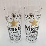 Estrella Damm Pint Glasses CE 20OZ / 568ML (Set of 2) Limited Release 2 Beer Mats