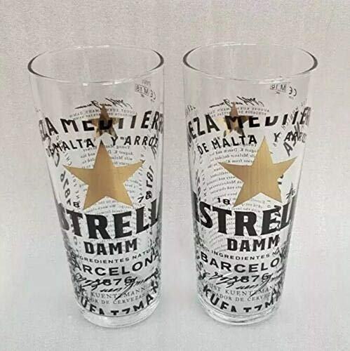 Estrella Damm Pint Glasses CE 20OZ / 568ML (Set of 2) Limited Release 2 Beer Mats
